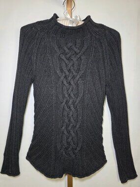 Gap Cable Knit Mock Turtleneck 100% Cotton Sweater in Blue S